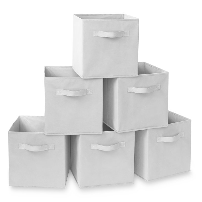  Fabric Cube Set, White