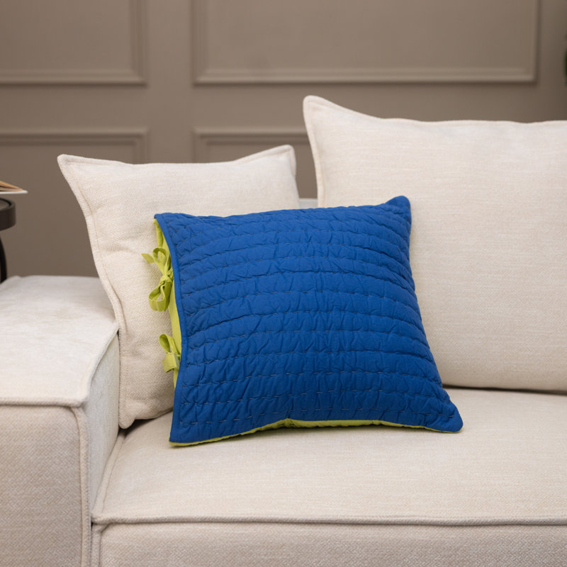 Coussin décoratif bleu Kelly