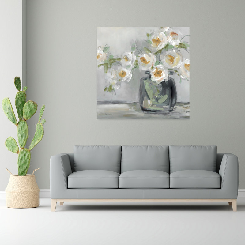 Art floral contemporain abstrait floral, H 48 po x l 48 po