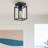 1-Light Square Flush Mount With Clear Glass Shade-1397012250