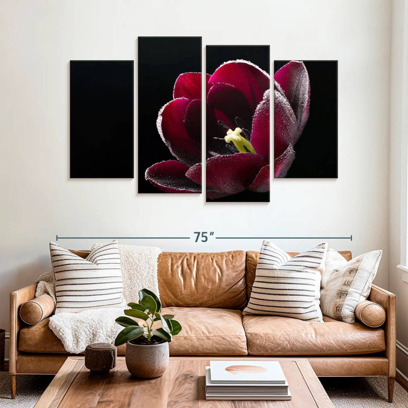 Harnek tulipe mauve noir Triumph, H 42 po x l 68 po