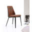 Chaise de salle à manger moderne et simple en cuir et métal