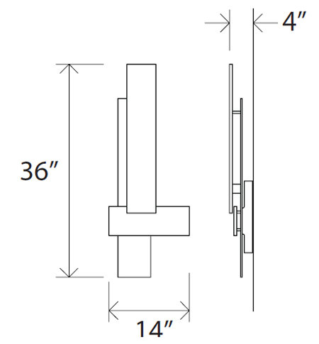 Sedo Dimmable LED Flush Mount Sconce, Dark Stained Walnut, 2700K