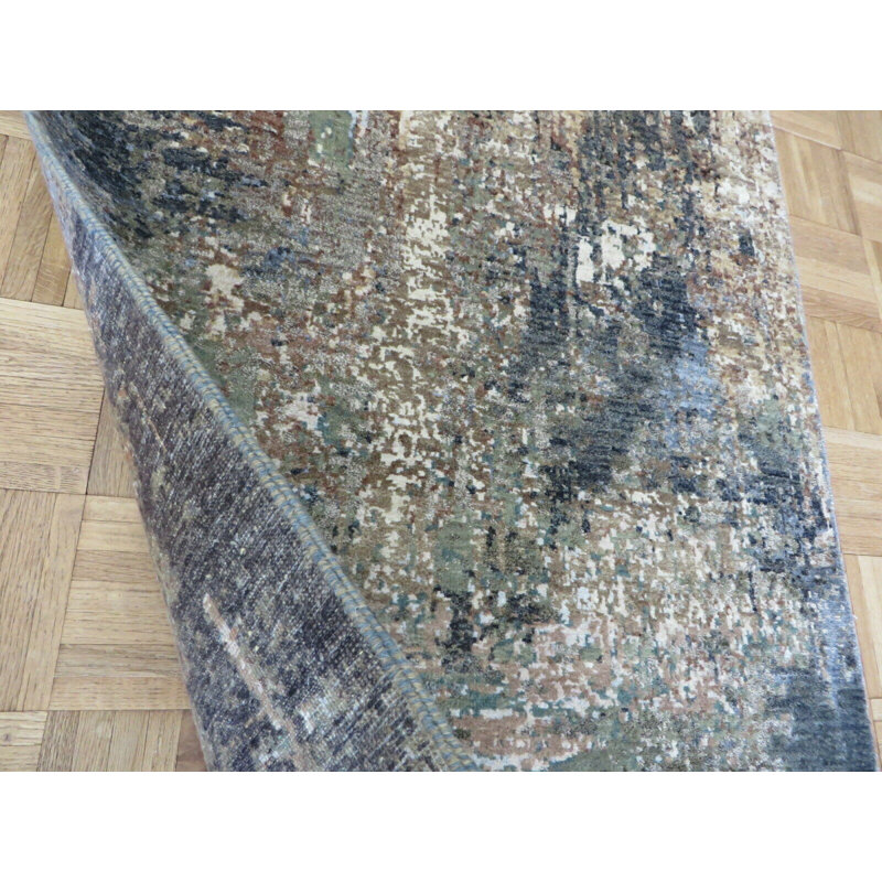 Tapis oriental moderne noué à la main 2 pi 10 po x 4 pi 11 po avec soie 6DAA4112BA14464AB4E20C Valley6C03A24