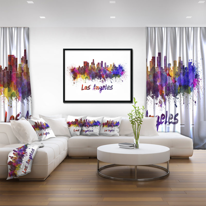 « los angeles horizon », peinture sur toile tendue encadrée, H 30 po x l 40 po x P 1,5 po