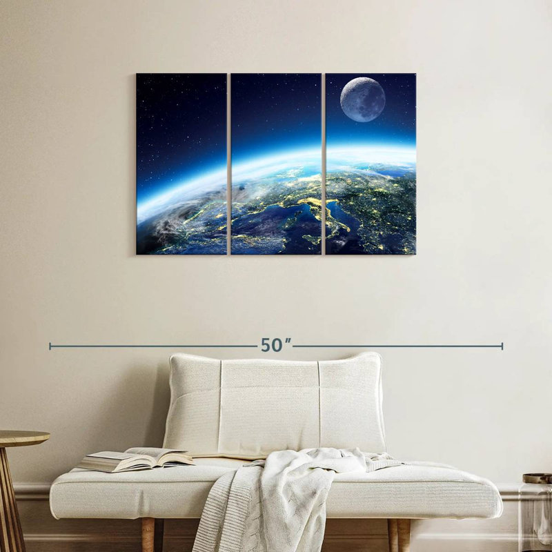 Oberle City Lights From Space, 24" H x 38" W