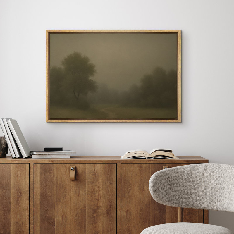 Art mural encadré «Misty Forest Path», Naturel, H 24 po x l 36 po