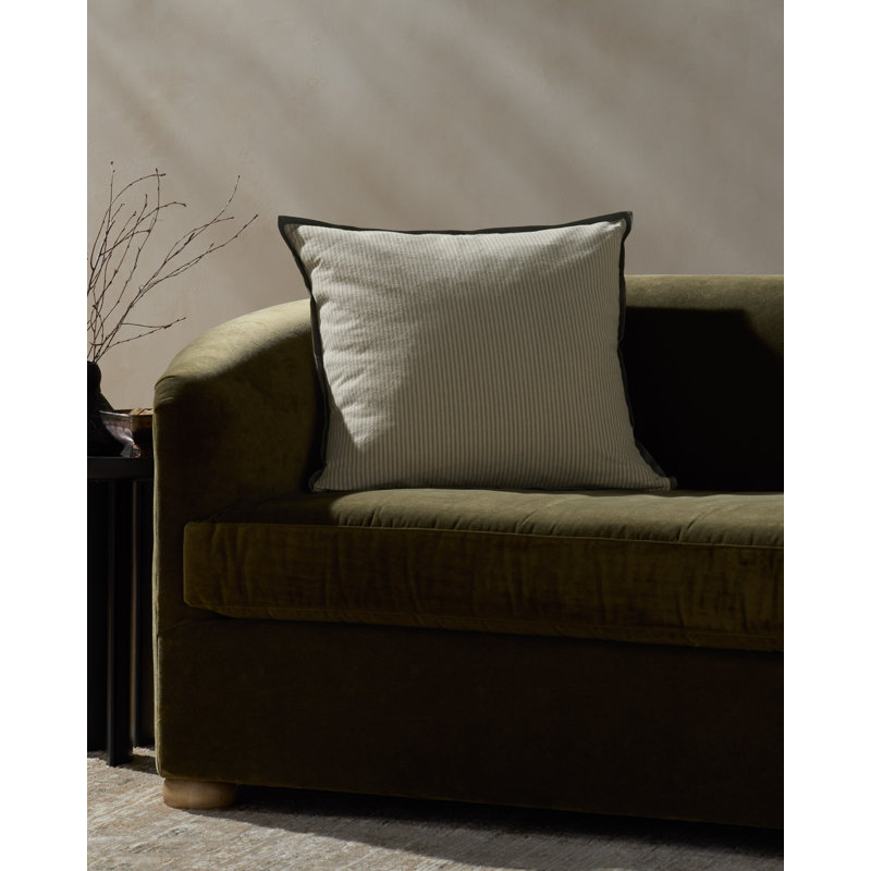 Jeremiah Brent x Loloi Sullivan Pillow Cover, Natural / Blue, Square 22"H x 22"W