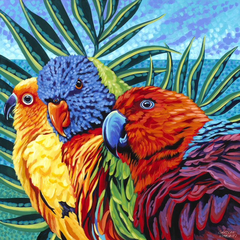 Birds In Paradise I by Carolee Vitaletti - Wrapped Canvas Painting, 76cm H x 76cm W