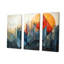 Paysage de montagne abstrait orange et vert - Art abstrait paysage mural-2069797793-2069797806