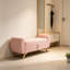 Banc de rangement rose en velours côtelé moderne 57,1 po-444463719