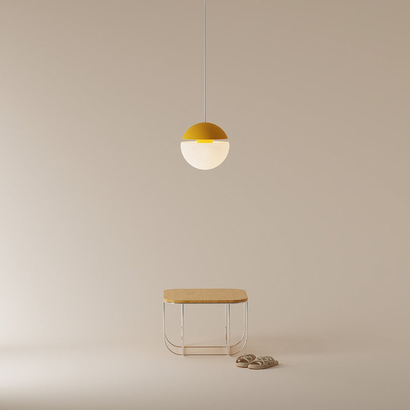 Cora Pendant Light, Mustard/White