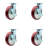 SS Poly on Aluminum Swivel Caster Set with Ball Bearings and Brakes SCC