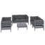 Ensemble de salon de jardin en bois de pin massif gris Vidaxl, tissu (100% polyester)-2146705498-2146705499