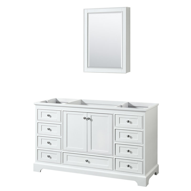 Base de meuble-lavabo simple Deborah, Blanc / chrome poli