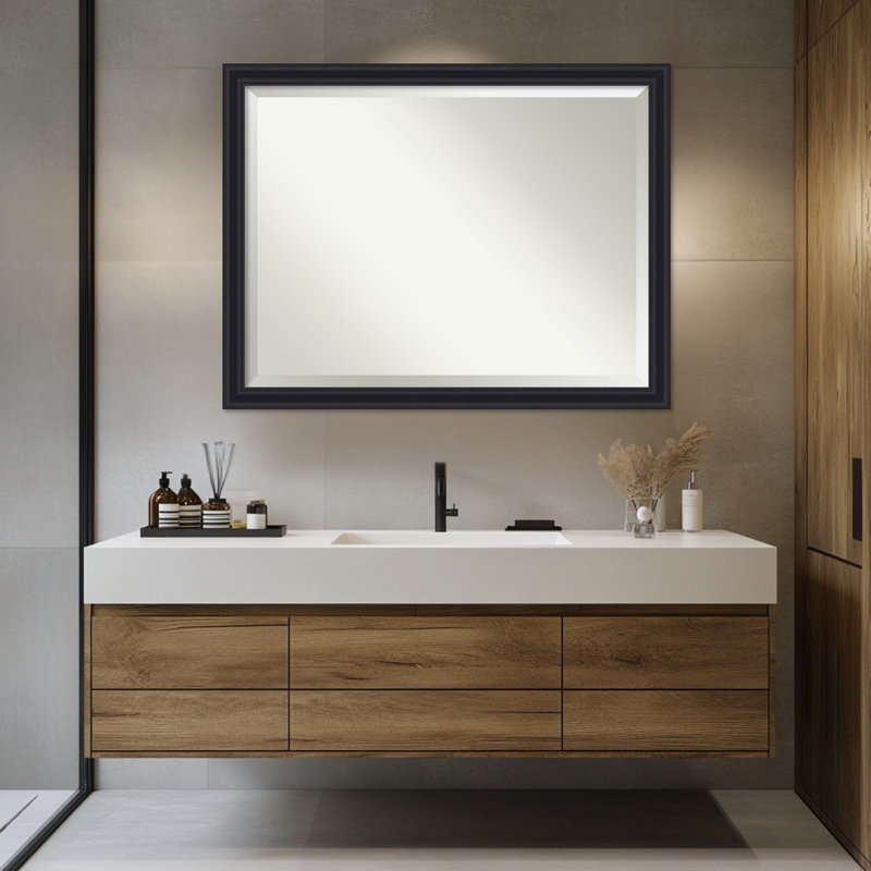 Miroir mural de salle de bain Dalat, Noir, 33,75 po x 43,75 po
