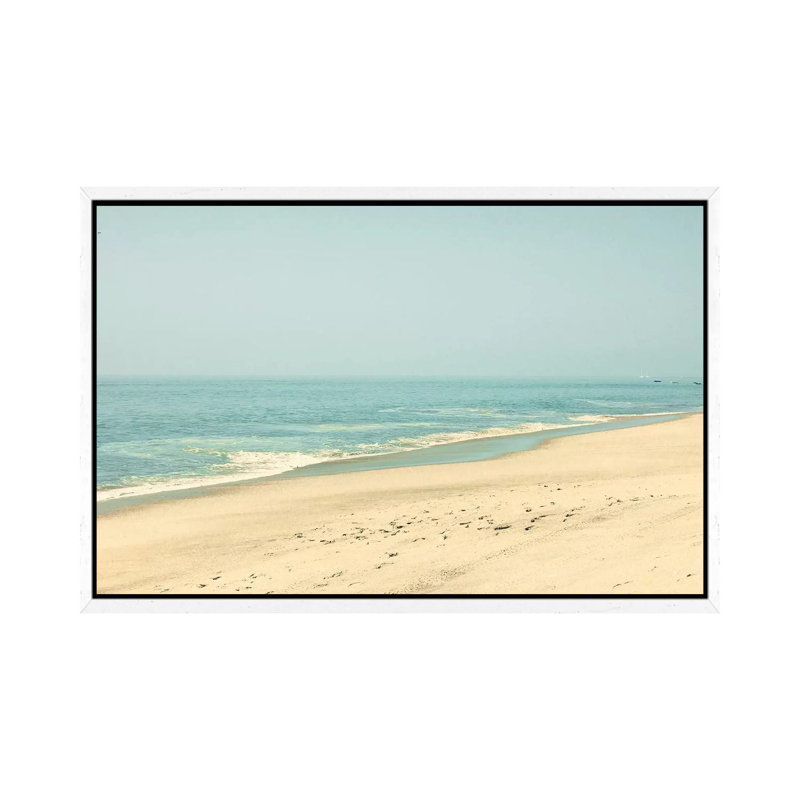 Morning in the Beach 1 Piece Wall Art on Canvas, 66.04 cm H x 45.72 cm W, White Framed