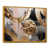 Toile avec cadre flottant or