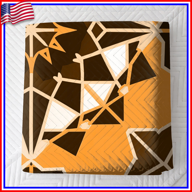 Couvre-lit matelassé orange brun Mandala toutes tailles, Très grand lit