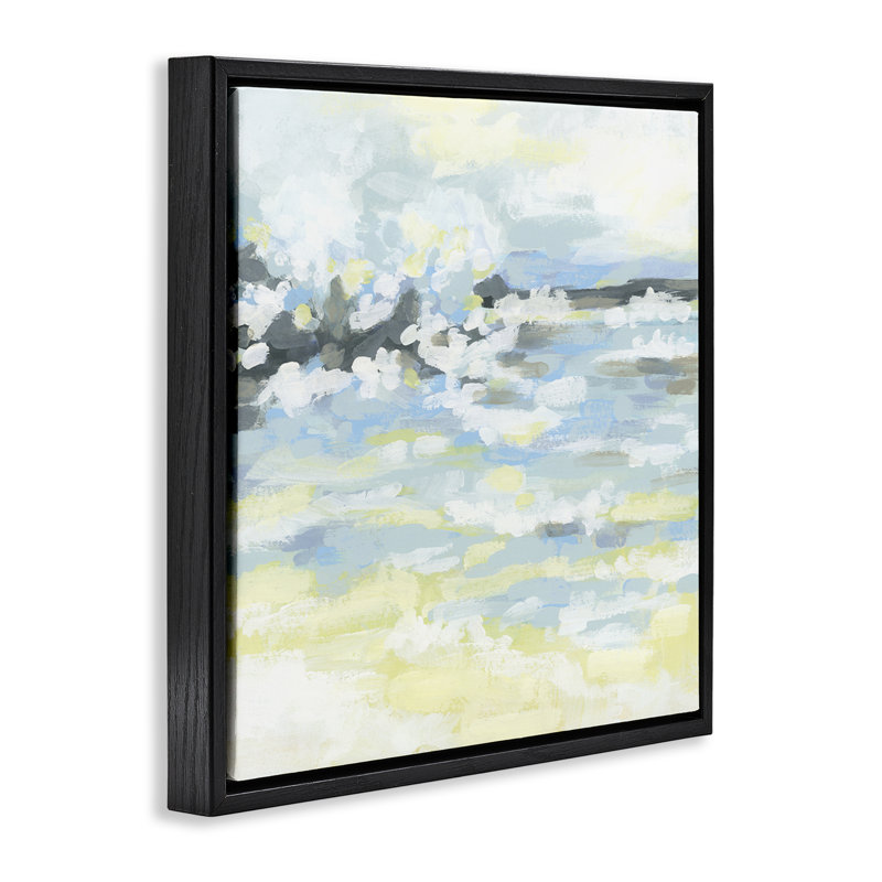 «Citrus Surf Abstraction», art mural encadré flottant, design par June Erica Vess, H 18 po x l 18 po