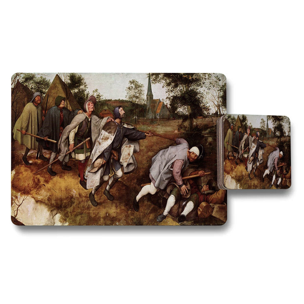 Vintage Style Medieval Battle Scene Placemat And Coaster Set