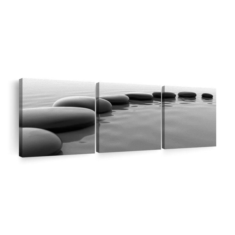 «Minimalist Stones», reproduction d'art sur toile, H 24 po x l 74 po x P 1,25 po