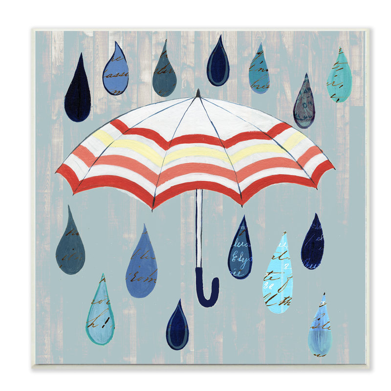 «Umbrella with Rain Drops», impression, H 12 po x l 12 po, Plaque murale