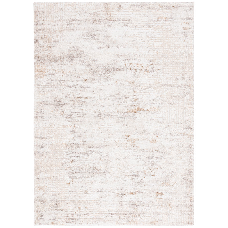 Rothschild Abstract Power Loom Polypropylene Plastic Area Rug in Beige/Ivory, Rectangle 9' x 12'
