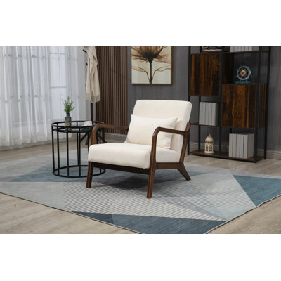 Chaise d'appoint Mid-Century moderne avec structure en bois