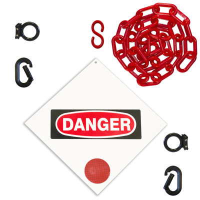 Ensemble de plaque de danger en plastique