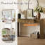 Console en bois naturel avec motif cannelé-118316681