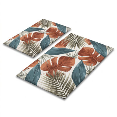 Brisa Tropical Weave Multicolor Bathmat Set (2 Pieces)