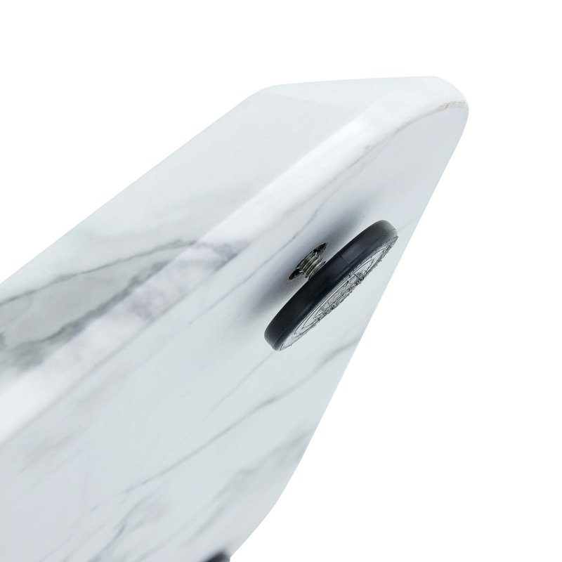 Table and chair set.Modern Simple Marble Pattern, White, 7, White/Silver