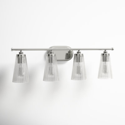Jeanie 4 Light Ribbed Dimmable Bath Sconce