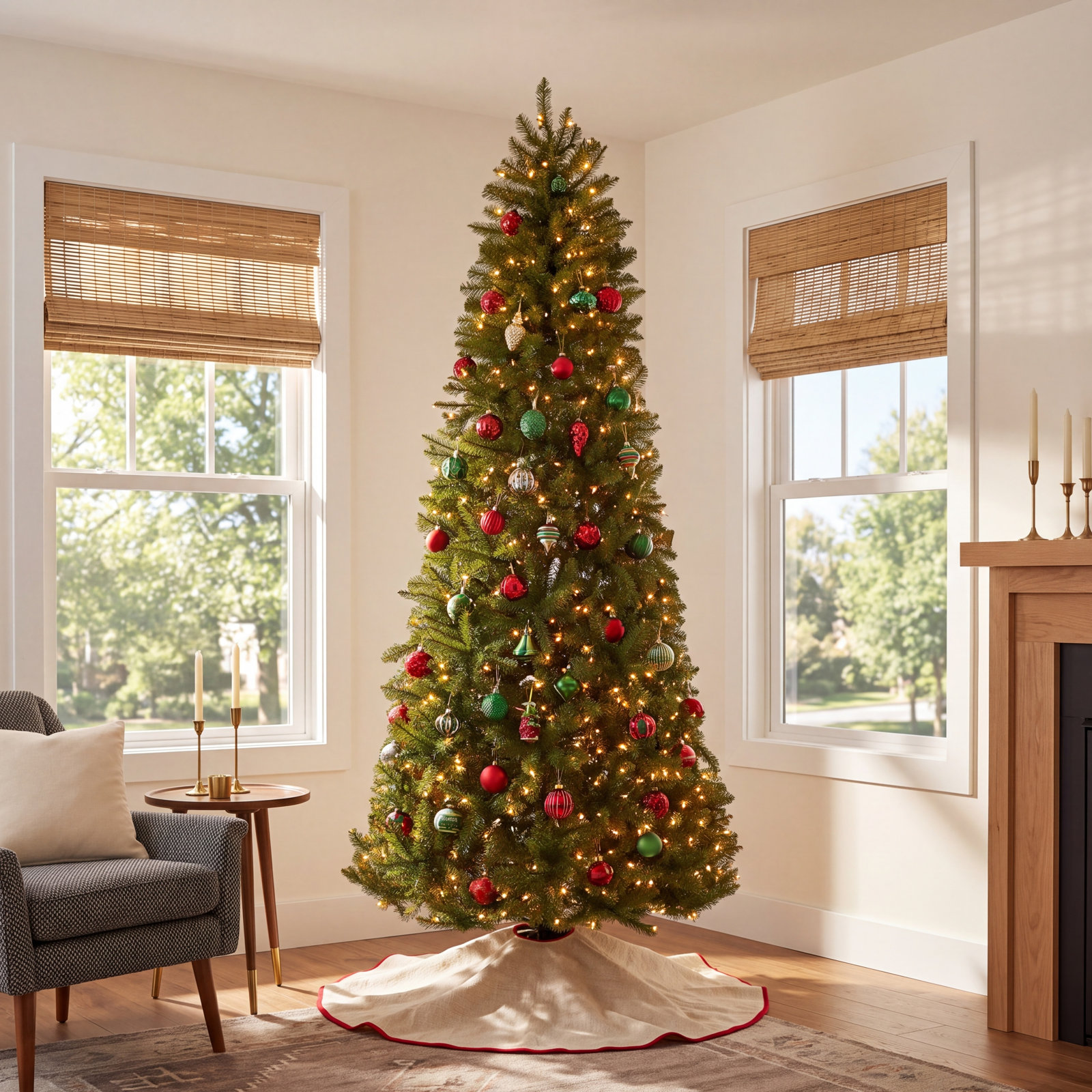 Pre-Lit Fir Christmas Tree, 7.5' H