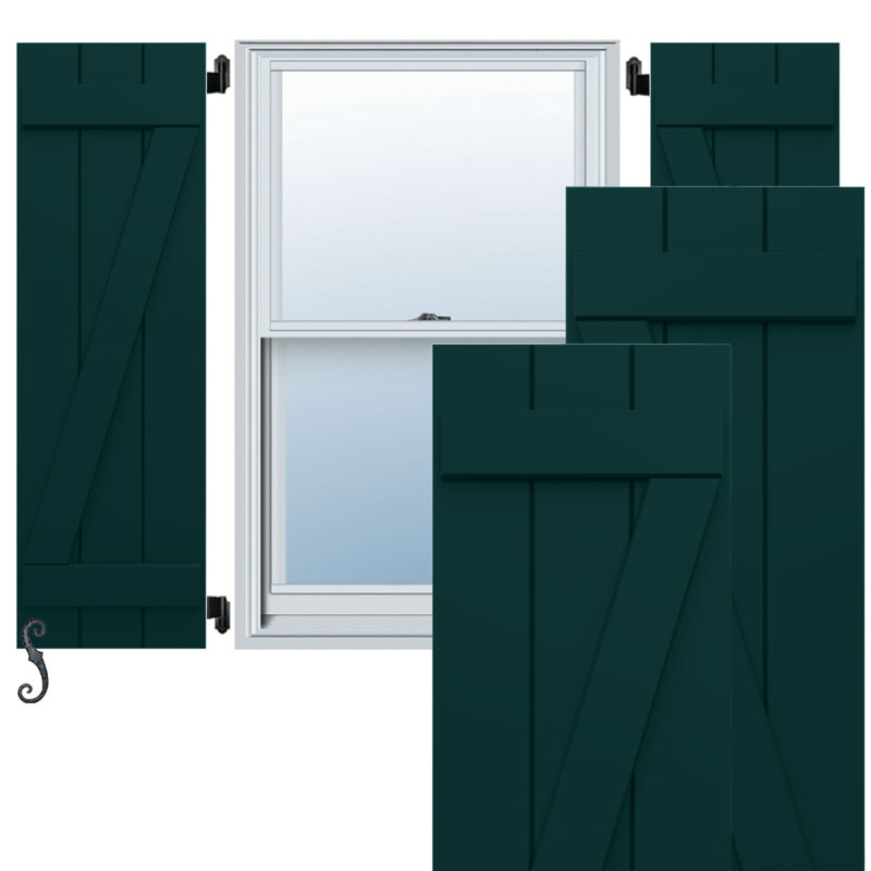 Volets de 10 pi x l 48 po H 48 po en composite EnduraCore, Vert thermique