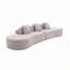 Canapé combiné moderne incurvé avec tissu éponge, design minimaliste pour le salon, aucun assemblage requis, comprend trois coussins, gris-589919220