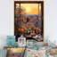 «Sunset Florals Windows View In Italy IV», art mural floral-34550214-660688