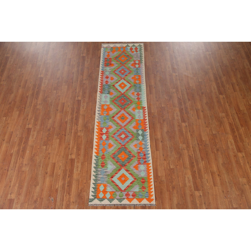 Geometric Kilim Oriental Runner Rug 3x10