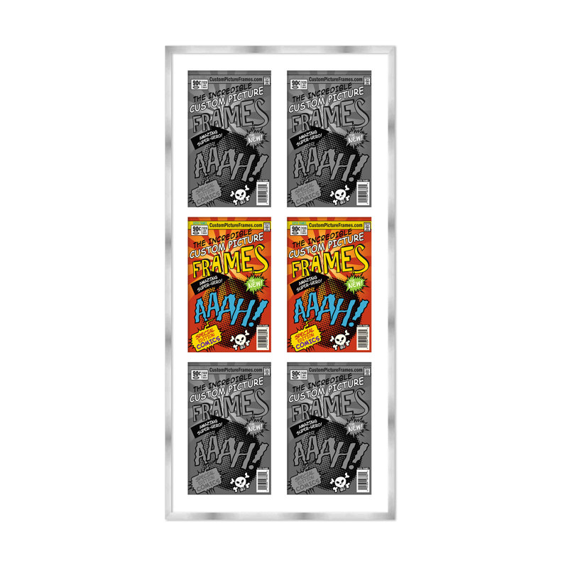 Cadre photo Collage, Argent / blanc, 6,875 po x 10,5 po, 20 po x 38,5 po