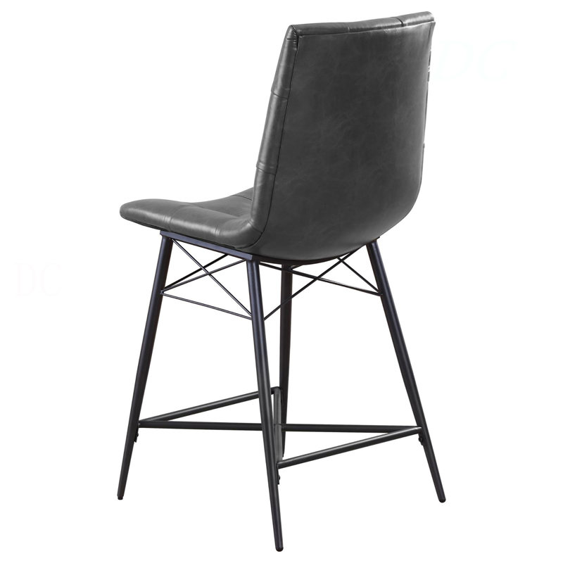 Tabourets touffetés à hauteur de comptoir (ensemble de 2), Noir