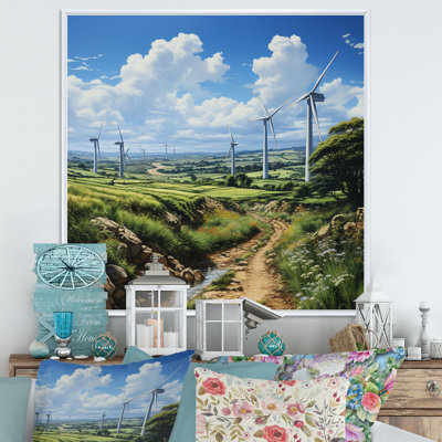Dessin d'analyse d'une éolienne - Reproduction d'art mural d'éoliennes