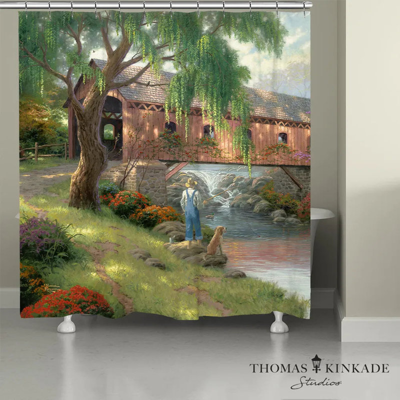 Rideau de douche Thomas Kinkdade The Old Fishin 'Hole
