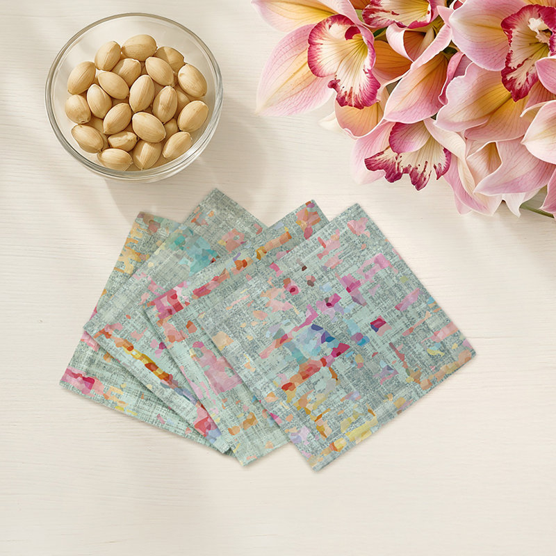 Coco Cotton Sateen Cocktail Napkins, Mint