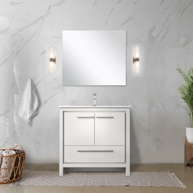 Lafarre Lafarre 36 in W x 20 in D Bath Vanity , White, White Cultured Marble