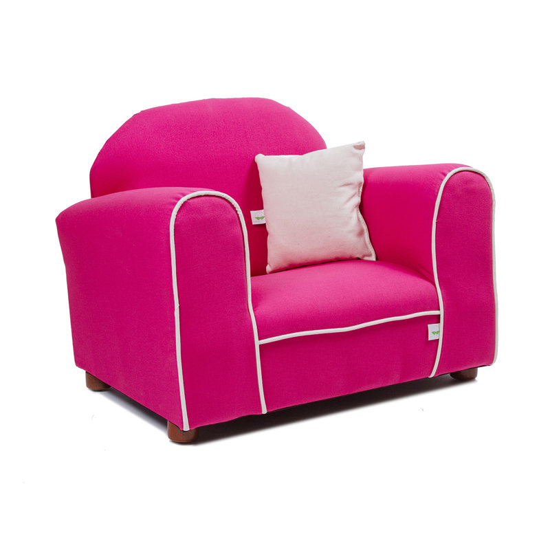 Eckstein Kids 8'' Club Chair and Ottoman, Hot Pink
