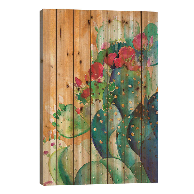 Cactus Garden par Christine Lindstrom - impression sur bois sans cadre