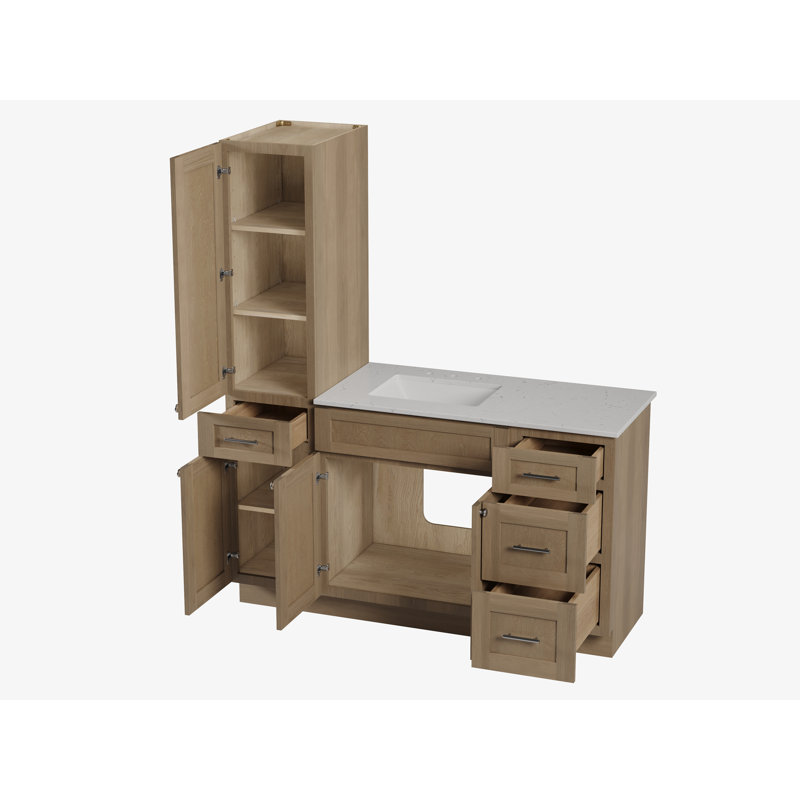 Ensemble de meuble-lavabo simple 60 po Disar, Chêne naturel