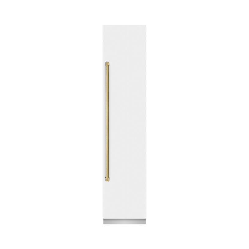 ZLINE Autograph Edition 18 in. 8.6 cu. ft. Hinge Column Freezer with Graphite Gray Interior and Polished Gold Accents, Left