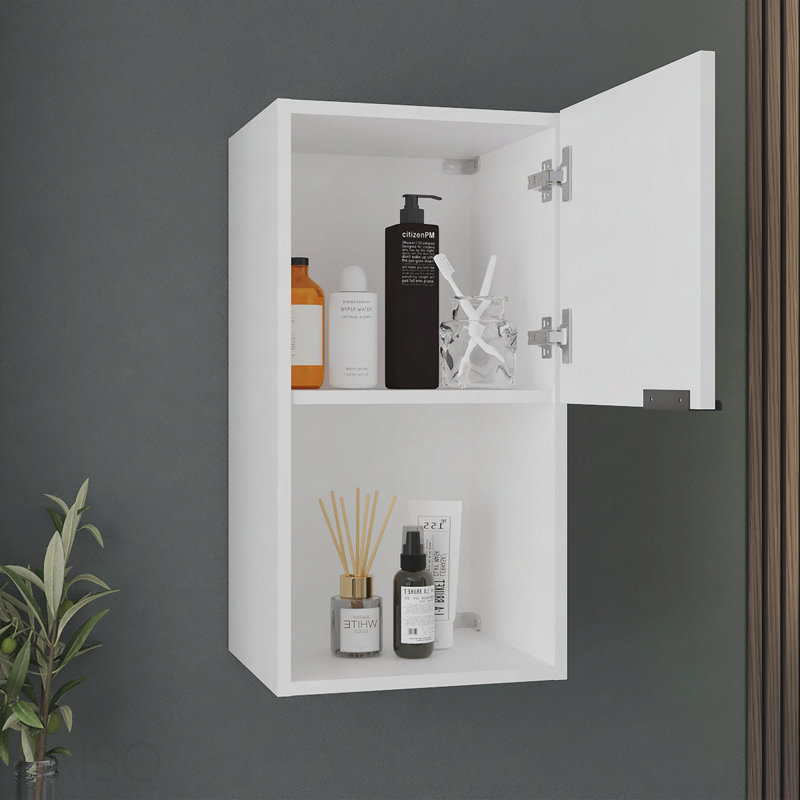 Pharmacie avec miroir et tablettes, avec option de positionnement vertical ou horizontal, solution de rangement de salle de bain moderne, blanc